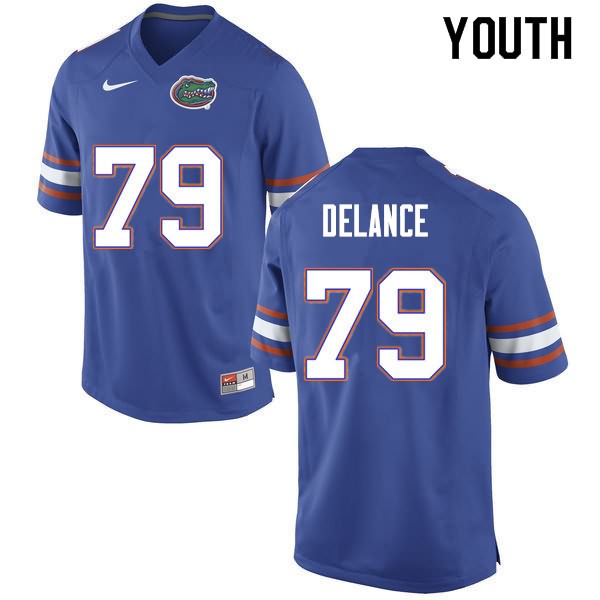 NCAA Florida Gators Jean DeLance Youth #79 Nike Blue Stitched Authentic College Football Jersey JPO3764FB